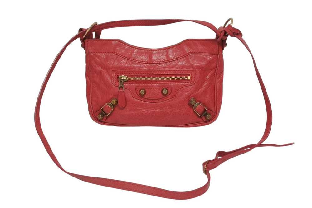 Balenciaga Giant Hip Shoulder Bag Leather Red